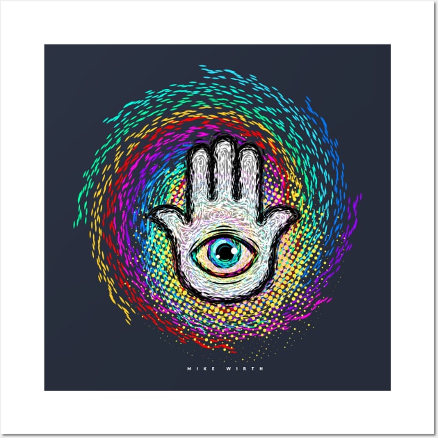 Flow Fields Hamsa Wall Art by Mikewirthart